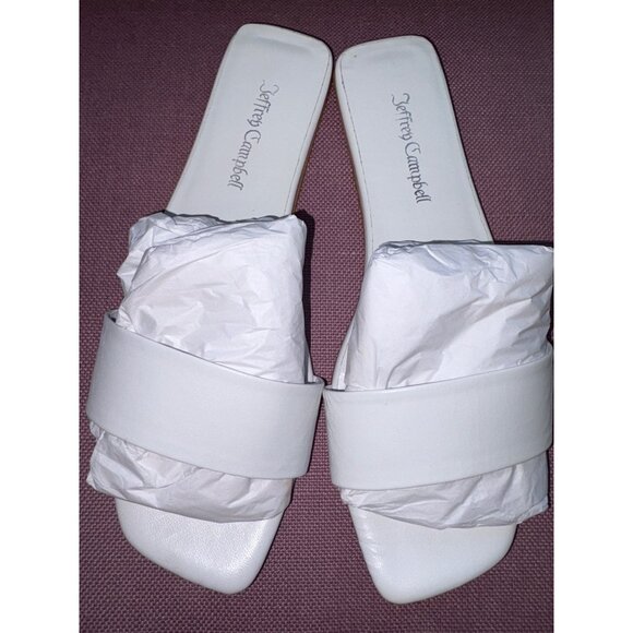 Jeffrey Campbell Vellum Sandals in White 9 Womens Leather flat slides - Picture 6 of 14